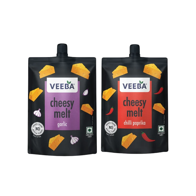 Veeba Cheesy Melt Garlic Spread +  Cheesy Melt Chili Paprika Dip Combo