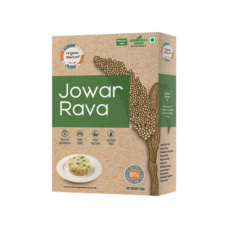 Organic Wisdom Jowar Rava/Millet Sooji In Protein & Fiber
