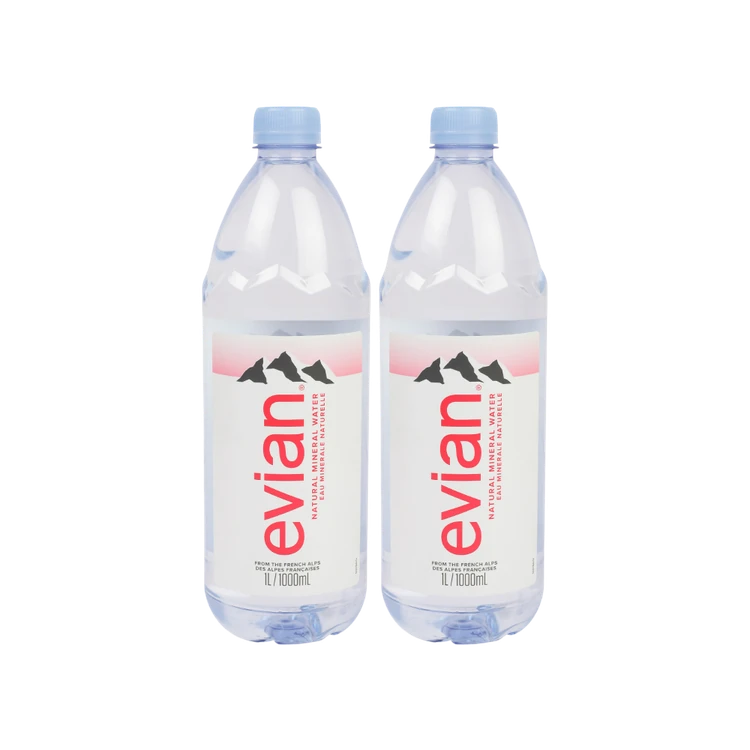 Evian Natural Mineral Water - 1ltr - Pack of 2