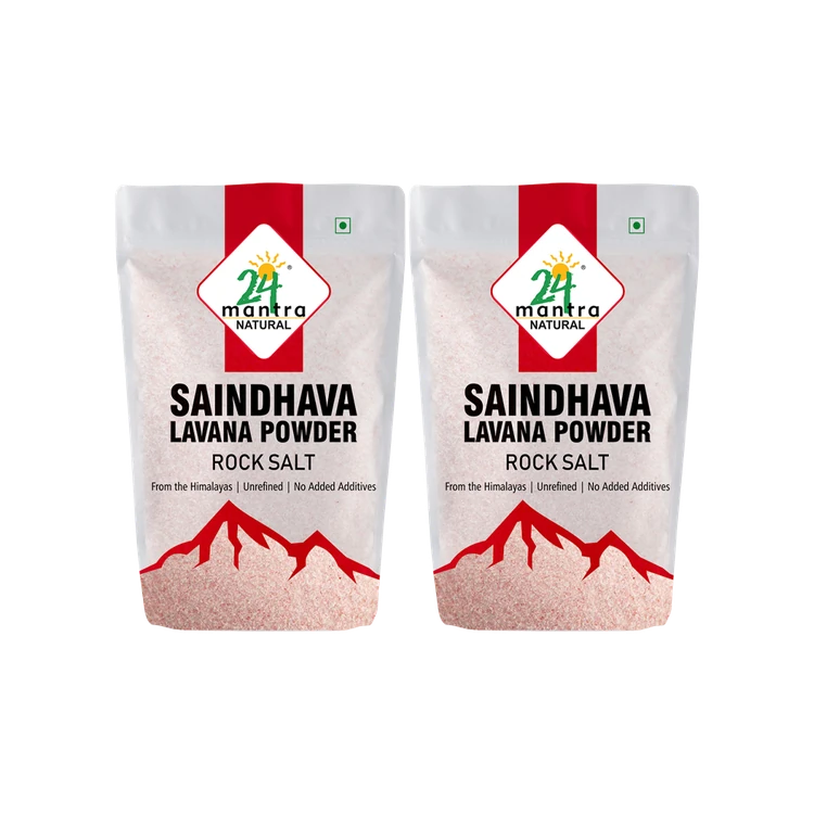 24 Mantra Organic Saindhava Lavana Powder Organic Rock Salt - Pack of 2