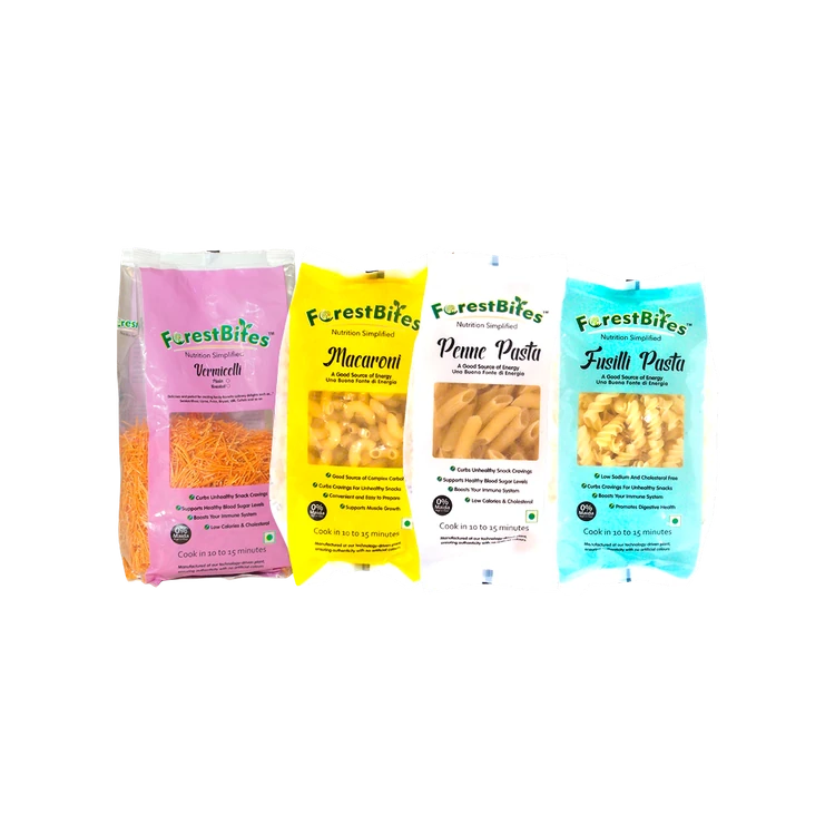 FORESTBITES 0% Maida Fusilli Pasta Macaroni +Roasted Vermicelli +Penne Pasta Combo