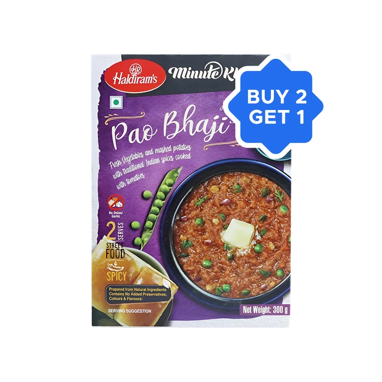 Haldiram's Minute Khana Pao Bhaji Ready to Eat - Buy 2 Get 1 Free