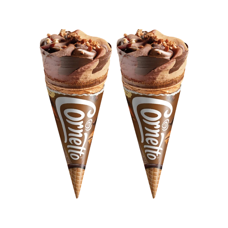 Kwality Walls Cornetto Double Chocolate Frozen Dessert Cone - Pack of 2