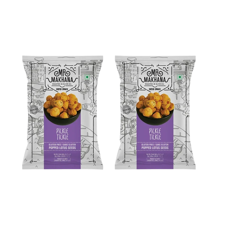 Mr. Makhana Pickle Tickle Flavoured Makhana - Pack of 2
