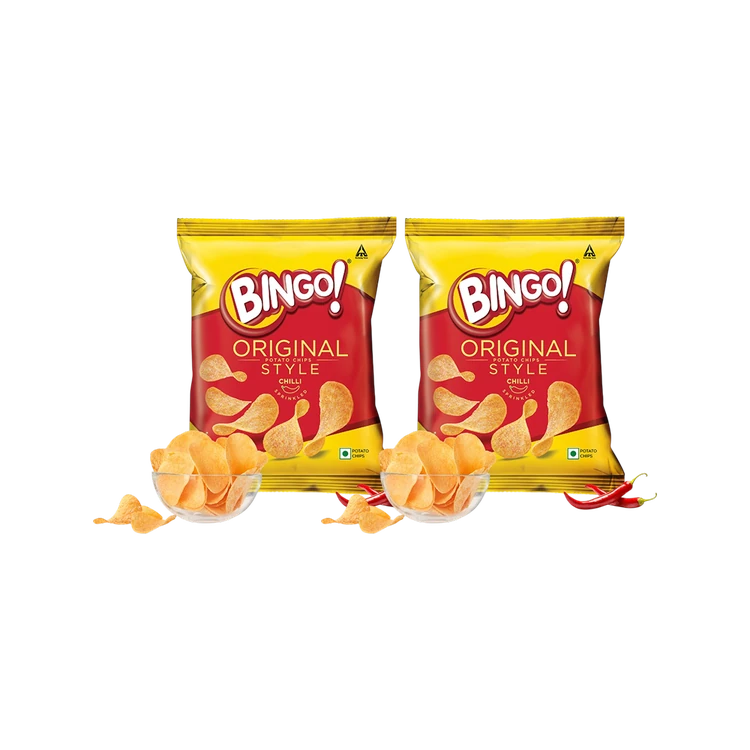Bingo Original Style Chilli Potato Chips - Pack of 2