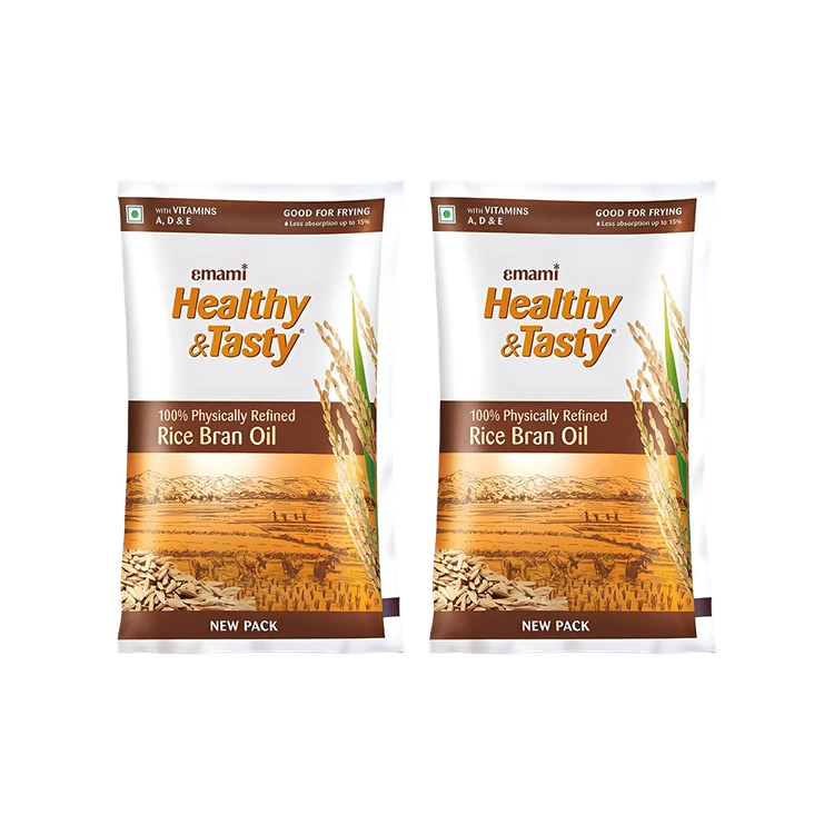 Emami Healthy & Tasty Physically Refined Rice Bran Oil - Pack of 2 (Akki Enne)