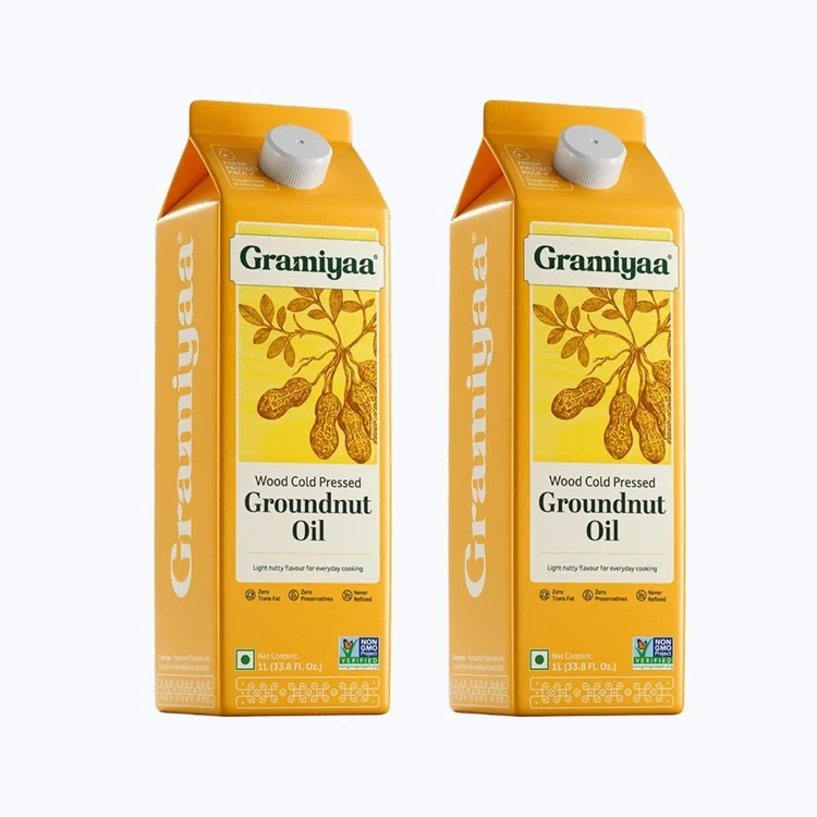 Gramiyaa Wood Cold Pressed Groundnut Oil - Pack of 2