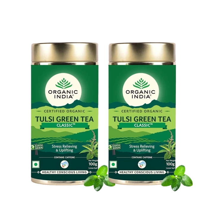 Organic India Tulsi Original Green Tea (Classic) - Pack of 2