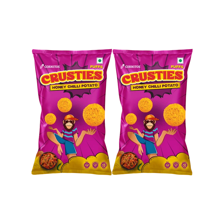 Cornitos Crusties Puffs Honey Chilli Potato Flavour - Pack of 2