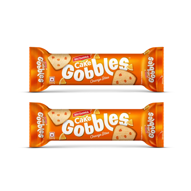 Britannia Orange Bites Slice Cake - Pack of 2