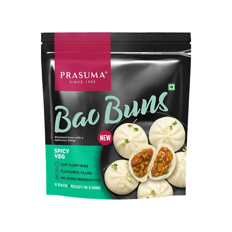 Prasuma Bao Bun Spicy Veg (6 Baos)