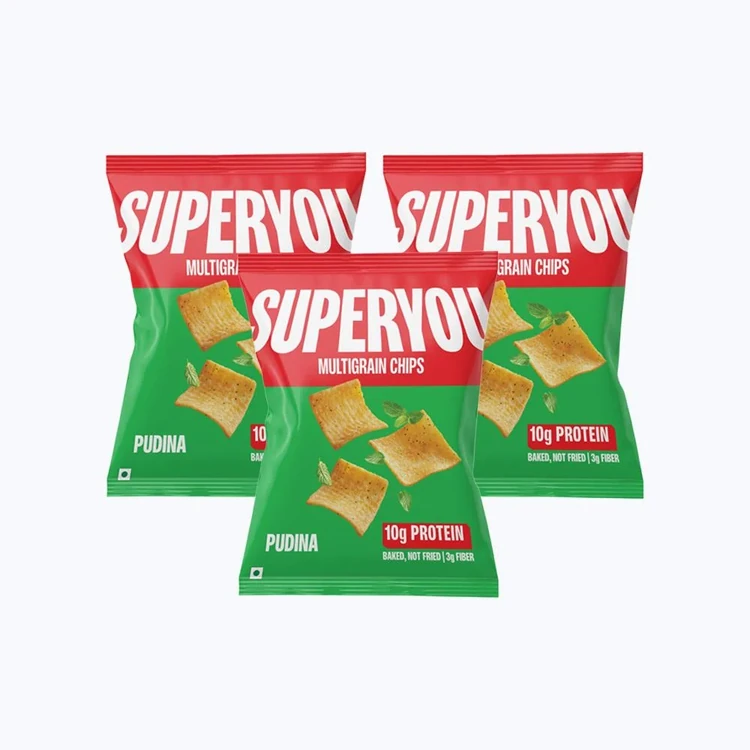 SuperYou Multigrain Pudina Chips - Pack of 3