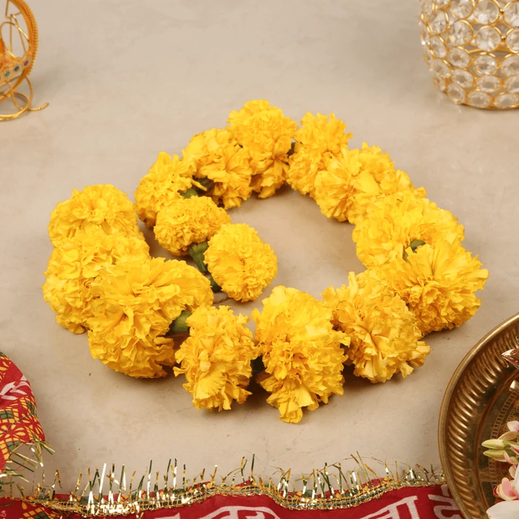 Fresh Garland - Yellow Marigold (Hoovu Male)