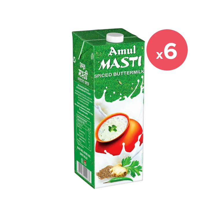 Amul Masti Spiced Salted Buttermilk - Pack of 6