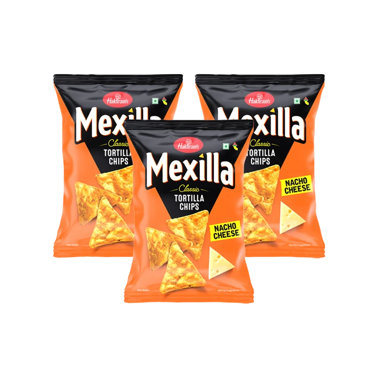 Haldiram's Mexilla Classic Tortilla Chips (Nacho Cheese) - Pack of 3