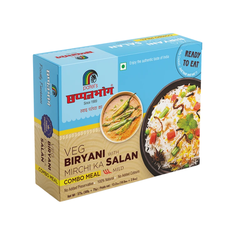 PATELS CHHAPPANBHOG Veg Biryani with Salan Ready to Eat Meal
