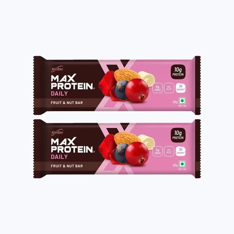 RiteBite Fruit and Nut Max Protein 10 g Protein Bar - Pack of 2