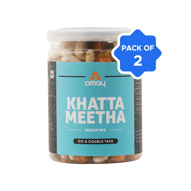 Omay Foods Khatta Meetha Mixture Namkeen - Pack of 2