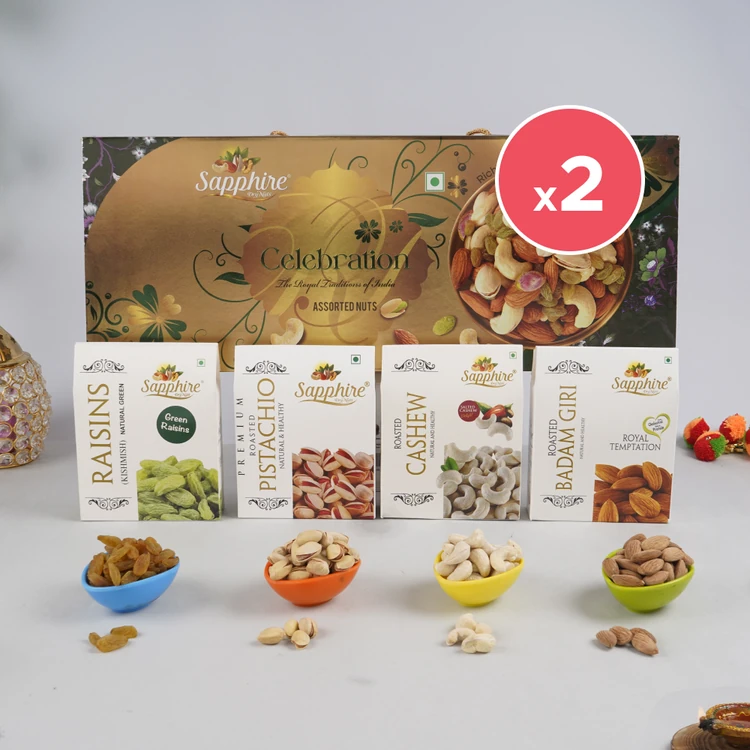Sapphire Celebration Dry Fruits Gift Pack - Pack of 2 (Dry Fruits Udugore Pack)