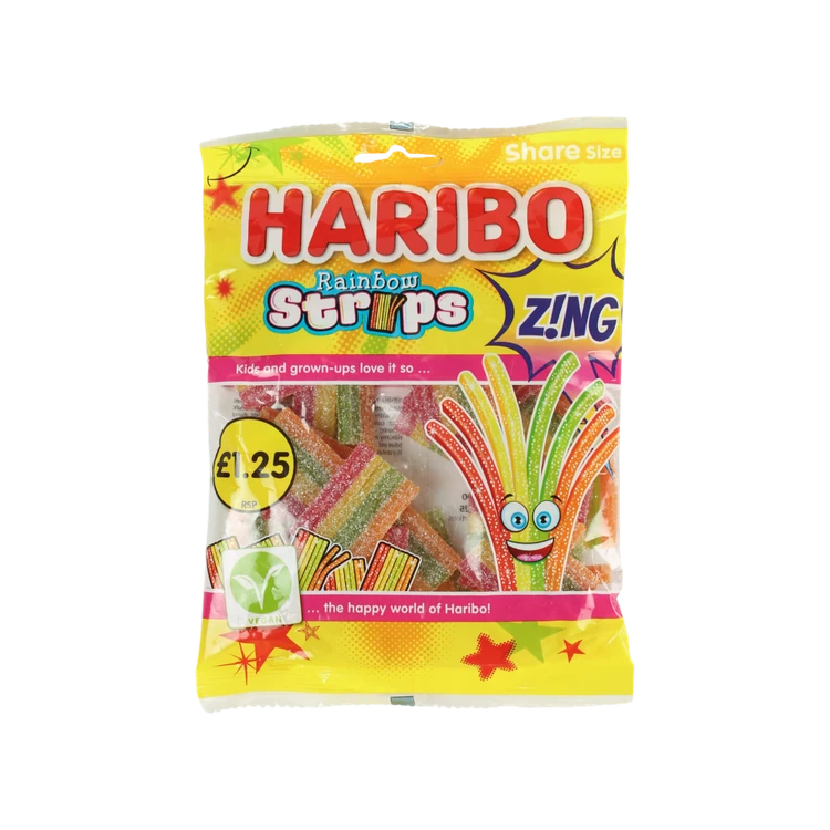 Haribo Rainbow Strips Zing Candy