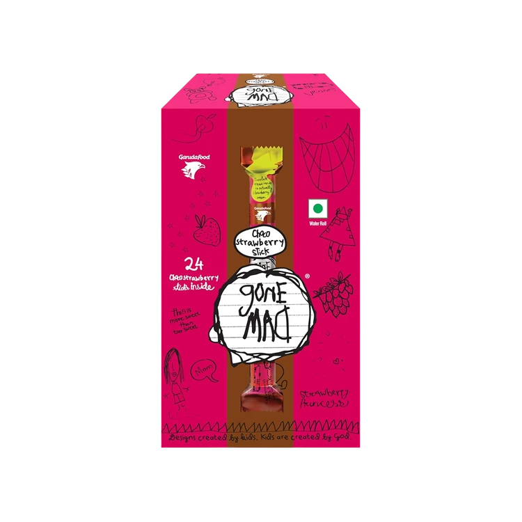 Gone Mad Choco Strawberry Wafer Roll Sticks