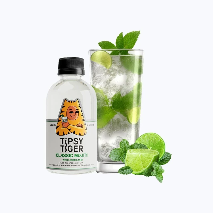 Tipsy Tiger Mojito Mocktail Cocktail Mix With Lemon & Mint