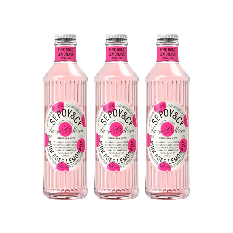 Sepoy & Co. Pink Rose Lemonade Sparkling Drink - Pack of 3