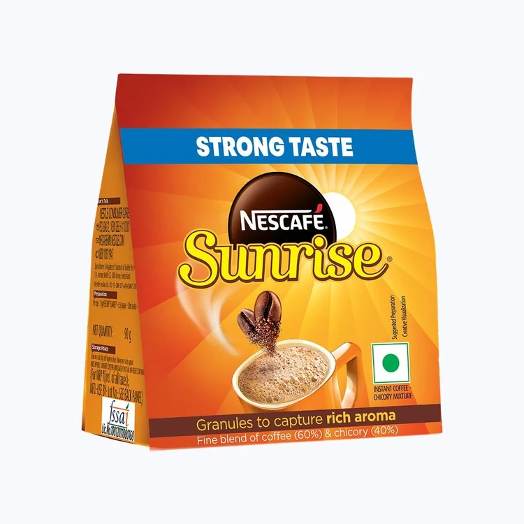 Nescafe Sunrise Instant Coffee Powder, Strong Taste, Coffee-Chicory Mix