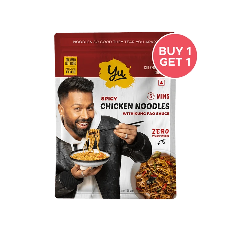 Yu Instant Kung Pao Chicken Hakka Noodles (Steamed Hakka + Sauce + Chicken) - Buy 1 Get 1 Free