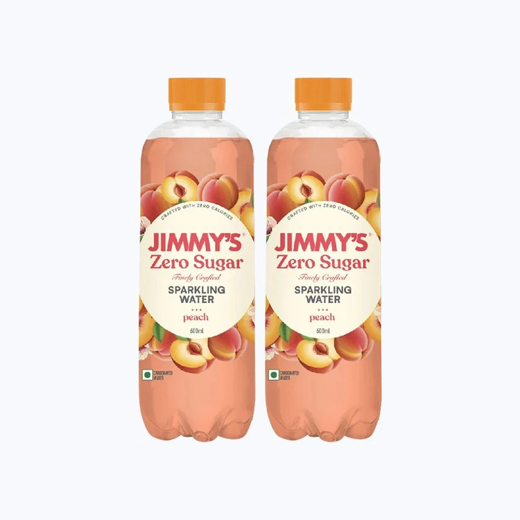 Jimmy's Zero Sugar Sparkling Water (Peach) - Pack of 2
