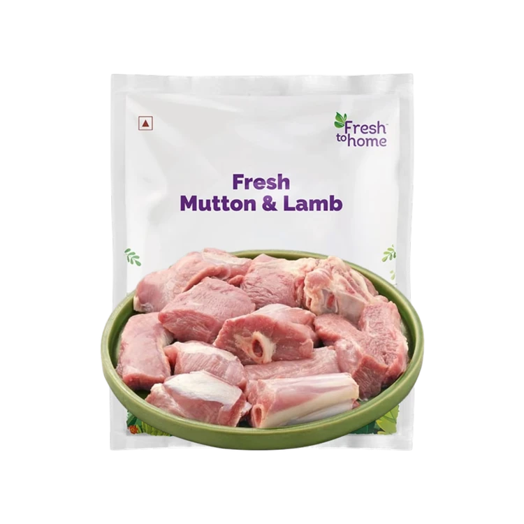 FreshToHome Premium Goat Shoulder – Curry Cut Mutton Curry Cut (380g–400g Pack)