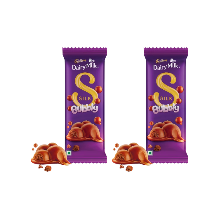 Cadbury Dairy Milk Silk Bubbly Milk Chocolate Bar - Pack of 2