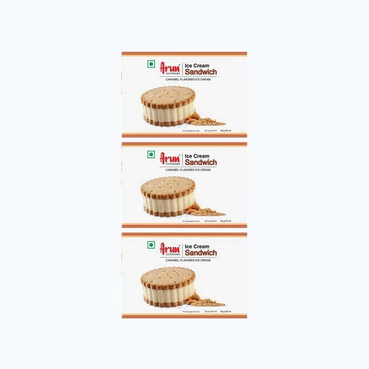 Arun Caramel Ice Cream Sandwich - Pack of 3