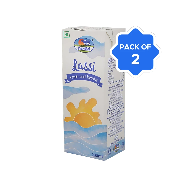 Nandini Fresh & Healthy Plain Sweet Lassi - Pack of 2