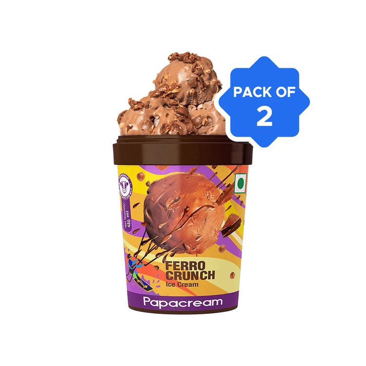 Papacream Ferro Crunch Ice Cream Tub - Pack of 2