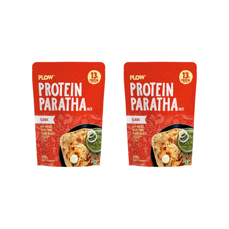 Plow Protein Paratha Flour Mix (Classic) - Plant Based - Pack of 2