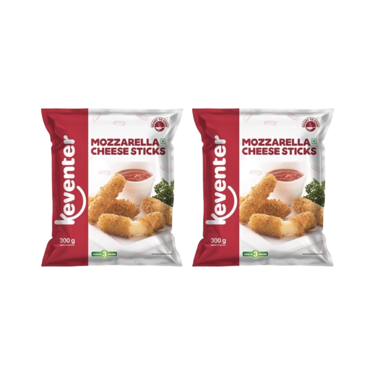 Keventer Mozzarella Cheese Sticks (Frozen) - Pack of 2