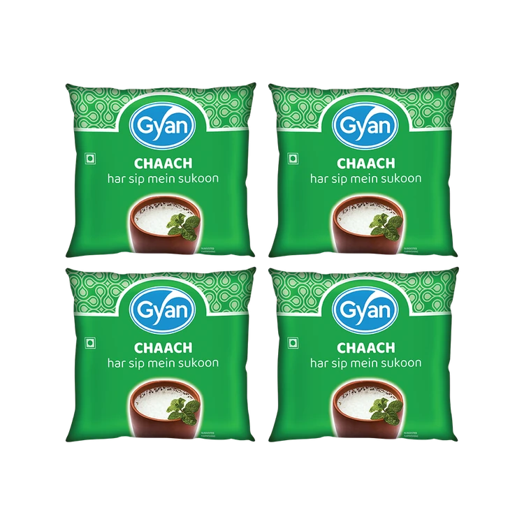 Gyan Unsalted Buttermilk - Pack of 4