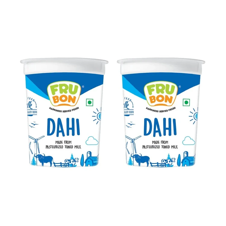 FruBon Pasteurized Toned Cup Curd - Pack of 2