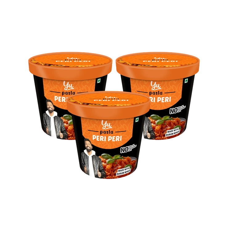 Yu Peri Peri Instant Pasta Cup - Pack of 3