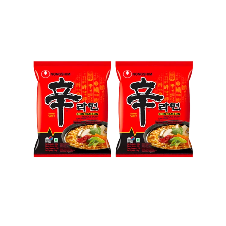 Nongshim Shin Ramyun Spicy Flavoured Instant Noodles - Pack of 2