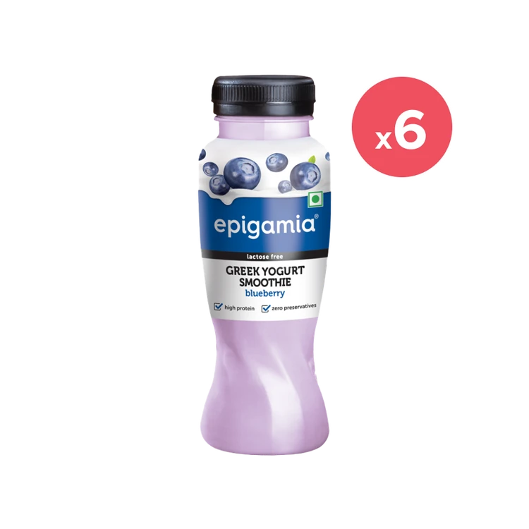 epigamia Blueberry Greek Yogurt Drink - Pack of 6