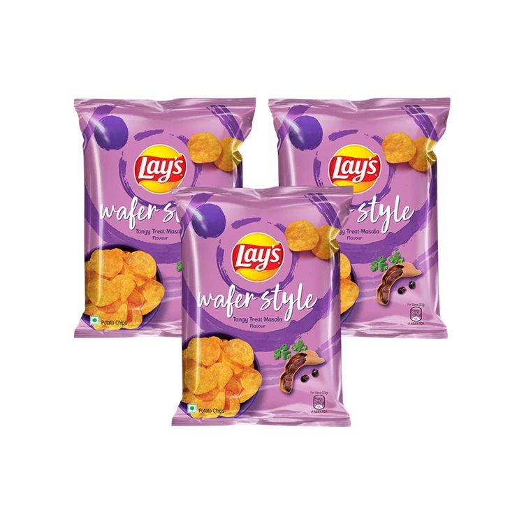 Lay's Wafer Style - Tangy Treat Potato Chips - Pack of 3