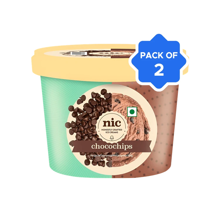 NIC Choco Chips Ice Cream Cup - Pack of 2