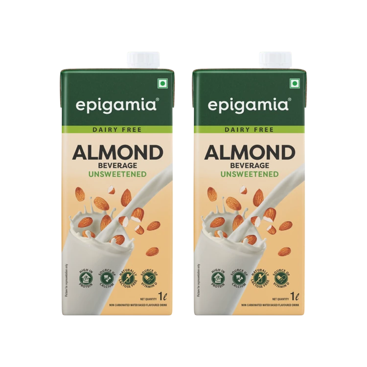 epigamia Unsweetened Almond Beverage - Pack of 2