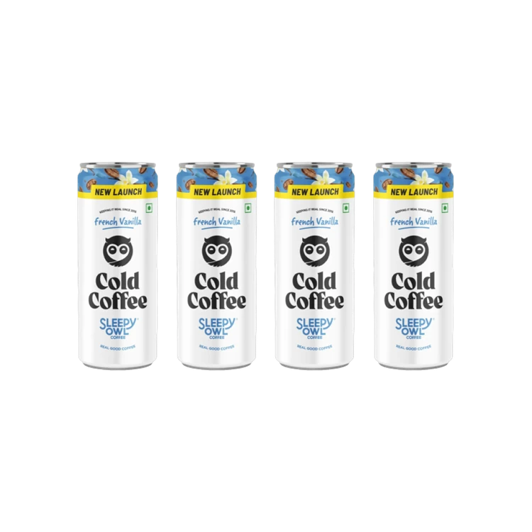 Sleepy Owl French Vanilla Cold Coffee Can - Pack of 4