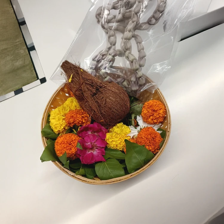 Coconut Flower Mix Pooja Basket