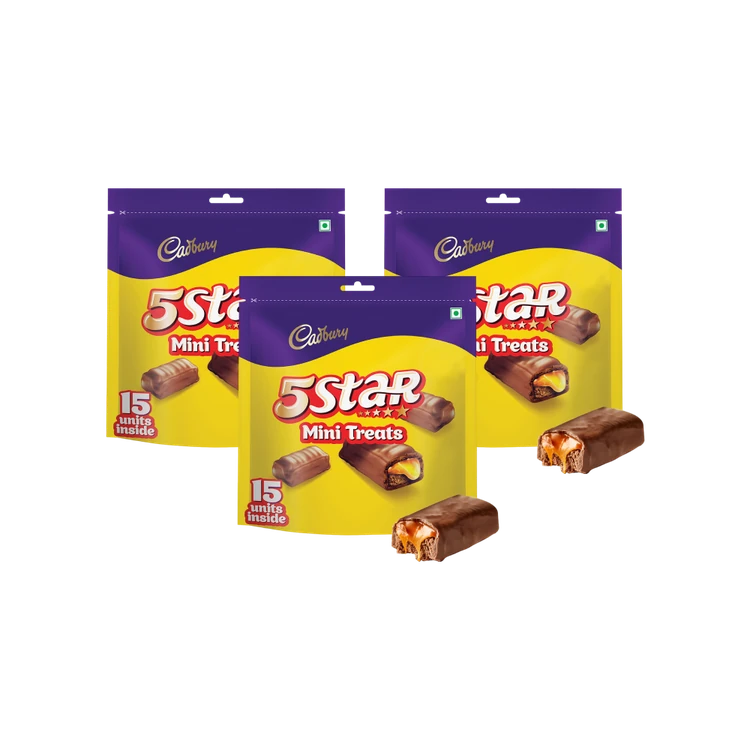 Cadbury 5 Star Mini Treats Filled Bar Chocolate Pack - Pack of 3