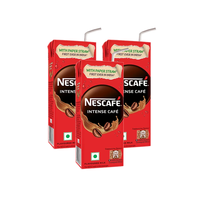 Nescafe Ready to Drink Coffee Flavoured Milk (Intense Cafe, Cappucino) - Pack of 3