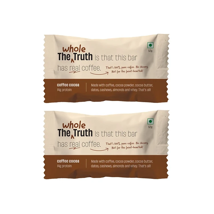 The Whole Truth Coffee Cocoa Protein Bar - Pack of 2